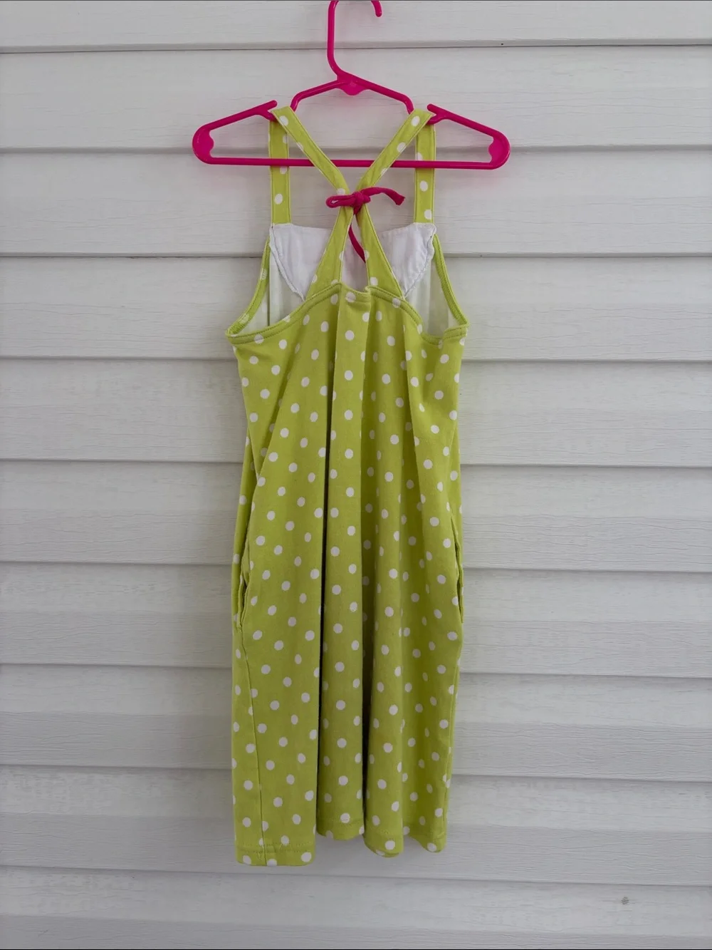 Gymboree Lime Green Polka Dot Citrus Watermelon Cotton Jersey Dress Girls Size 6